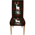 thumbnail image 2 of Christmas Chair Covers Set of 4 Chair Covers for Dining Chairs Snow Deer on a Red and Green Grid Dining Chair Slipcovers for Christmas Living Room Decoration, 2 of 6