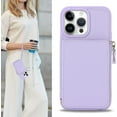 thumbnail image 4 of iPhone 13 pro max Phone case Wallet with Zipper Card Holders for Women, iPhone 13 pro max Case Wallet with Credit Card with Ring Kickstand Zipper Stand Case for iPhone13promax - Lilac, 4 of 18