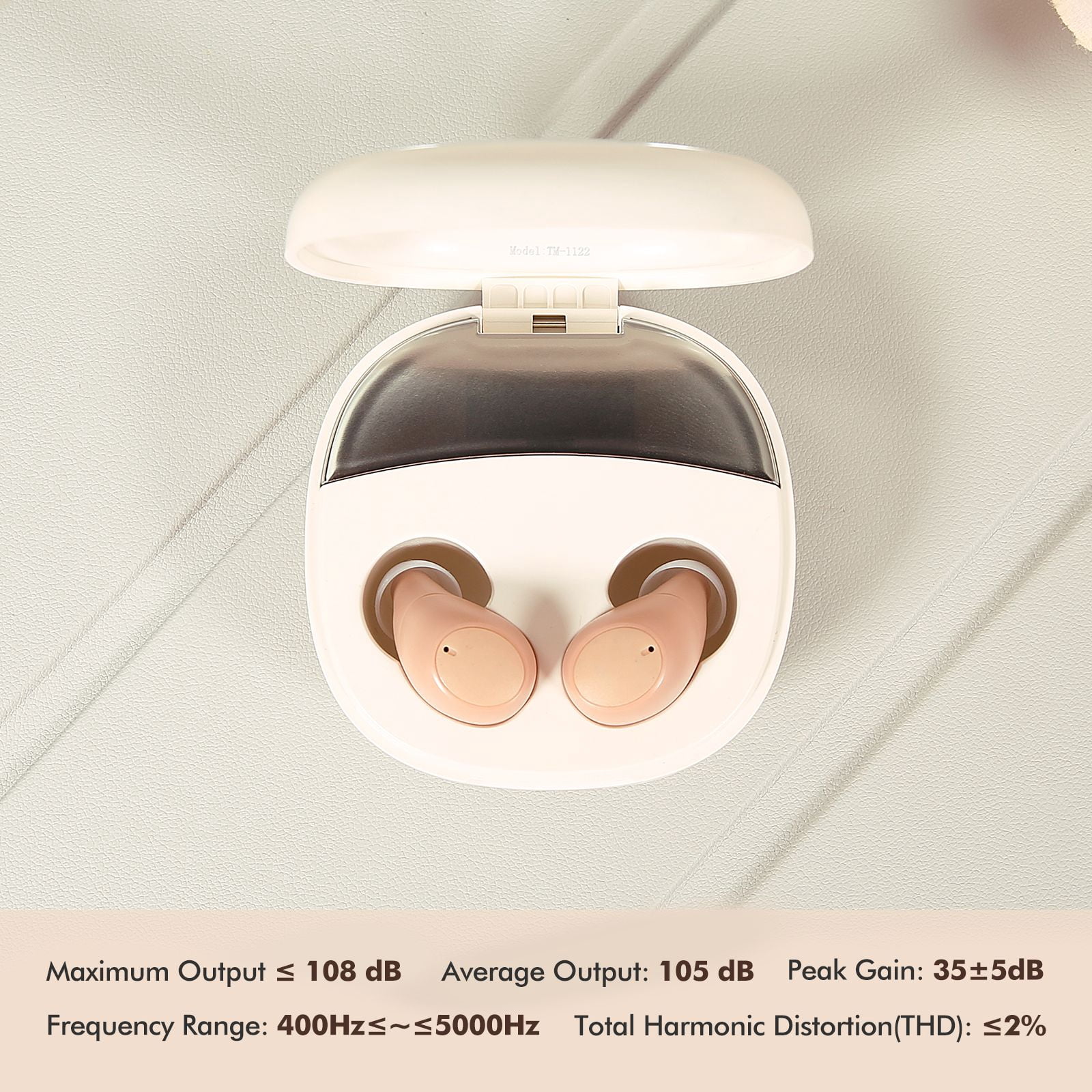 AuyeeSnc Rechargeable Hearing Aids Super Mini True OTC Digital Chip,Big Button,LED Display, Invisible,Auto On/Off