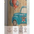 thumbnail image 6 of Independence Day Blue Truck Sheer Curtains 2 Panels Set Welcome Retro Red Blue Star Balloon Bow Sheer Window Curtains Light Filtering Rod Pocket Voile Drapes for Bedroom Living Room 52"x54", 6 of 9