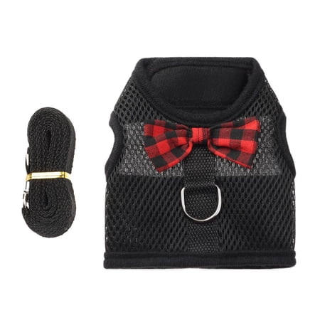 Ferret Strap Guinea Pig Small Animals Hamster Vest Harness Rabbit Leash Collar Bunny Mesh Chest BLACK S