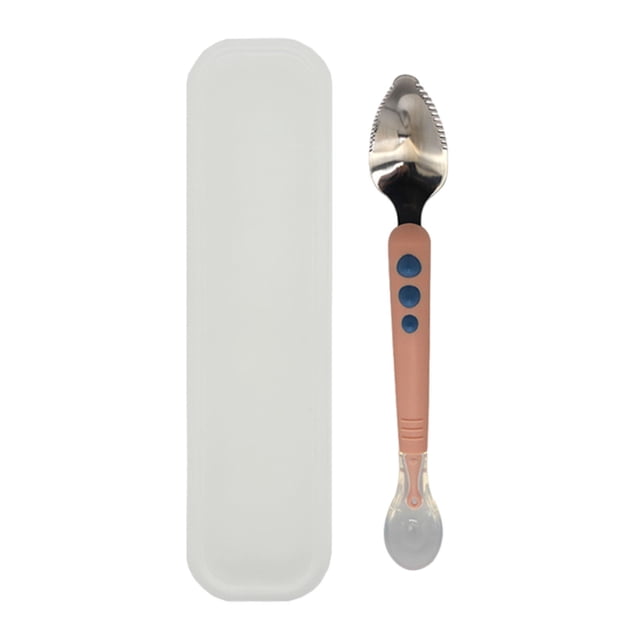 Cuillère pour Bébé en Silicone, Cuillère à Purée Cuillère pour Aliments pour Bébé Couverts pour Bébé Cuillère à Purée de Fruits Outil à Double Extrémité pour Purée de Fruits Purée de Pommes Cuillère