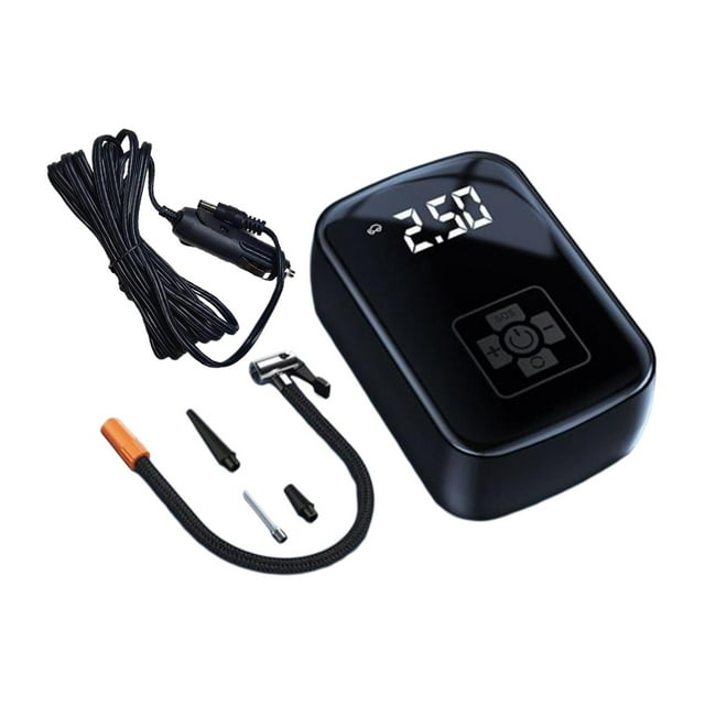 Bomba de aire del coche,Compresor de aire portátil con manómetro,Inflador de neumáticos compacto Pantalla LCD DC 12V,Mini bomba de aire Coche Moto Bicicleta Bicicleta,Bomba de bicicleta