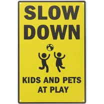 Street Sign Slow Down Road Sign Kids Play Caution Sign Metal Road Sign Traffic Street Sign