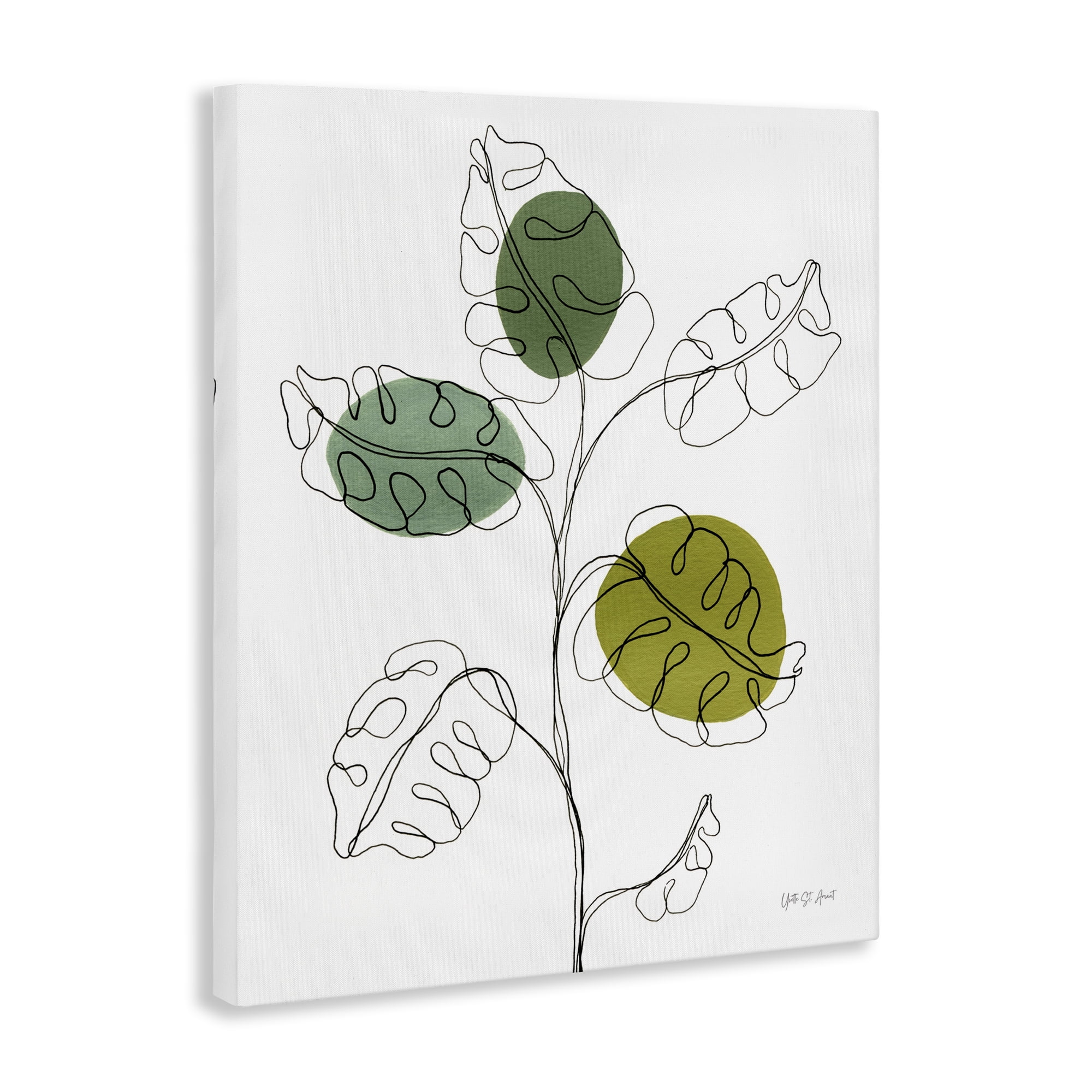 Stupell Industries Modern Garden Leaves Botanical & Floral Painting Gallery Wrapped Canvas Art Print Wall Art, 24 x 30