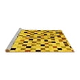 thumbnail image 2 of Ahgly Company Machine Washable Indoor Square Checkered Yellow Modern Area Rugs, 4' Square, 2 of 4