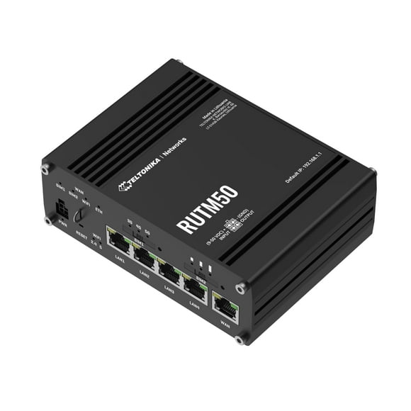 Enrutador industrial Teltonika RUTM50 5G WiFi 6 Dual SIM con conmutación por error