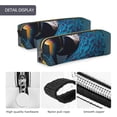 thumbnail image 4 of Disketp Modern Style Blue Parrot Estuche de Lápices de Cuero con Cierre, Estuche Compacto para Papelería, Bolígrafos y Accesorios Pequeños, 4 of 7