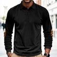 thumbnail image 4 of ZVAVZ Corduroy Polos Shirts for Men Textured Long Sleeve Golf Shirt Business Casual Work Collared Tops Black L, 4 of 7