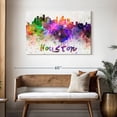 thumbnail image 3 of Elephant Stock Houston Skyline Colors Wall Art - Horizontal Canvas Wall Art - Living Room Wall Decor - City Canvas - Purple And Blue Decor - 45" x 30", 3 of 8