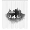thumbnail image 3 of Ambesonne Charleston Shower Curtain, Smoky Style City Skyline, 69"Wx75"L, Charcoal Grey White, 3 of 3