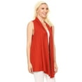 thumbnail image 2 of Women's Sleeveless Open Front Cardigan Lightweight Solid Drape Vest, 2 of 5