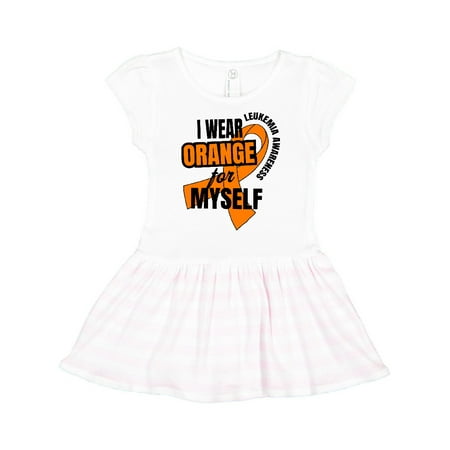 

Inktastic I Wear Orange For Myself Leukemia Awareness Gift Toddler Girl Dress