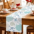 thumbnail image 5 of Coral Anchor Coastal Table Runner 72 Inches, Blue Summer Nautical Starfish Bed Runner Dresser Scarves Tabletop for Indoor Outdoor Parties/Ceremony/Banquet, 14" x 72", 5 of 9