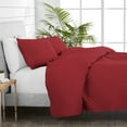 thumbnail image 4 of Bare Home Quilt Set - 3 Piece - Diamond Stitched Bedspread Coverlet - Full/Queen, Red, 4 of 4