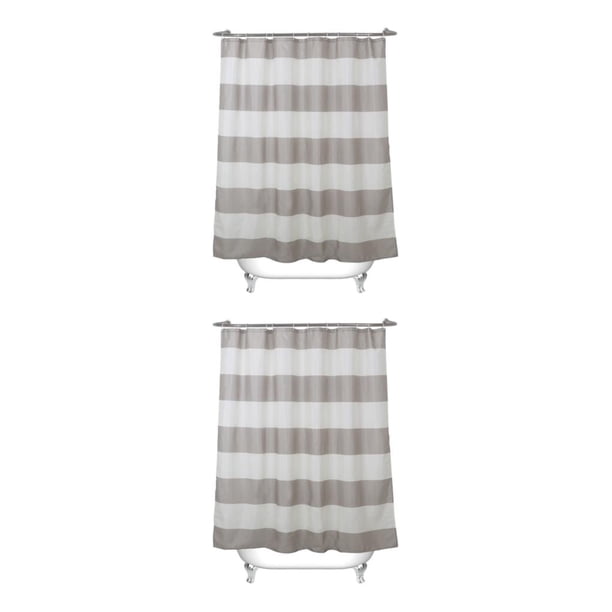 Cortina de ducha de secado rápido Naiovety poliéster A prueba de agua no transparente Café Marfil A 180*180 CM 2Conjunto