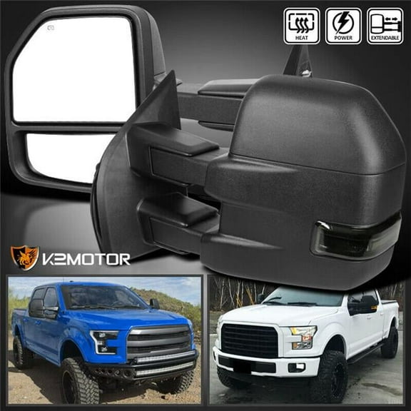 Towing Mirrors for 2015-2017 Ford F150 - Black Texture