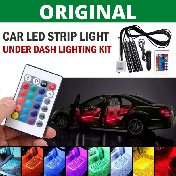 Car LED Strip Lights 36 LED Car Interior Neon Lights With Remote