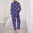 thumbnail image 6 of Goofa Astronaut Rabbit Printed Women’s 2 Piece Pajama Set Super,Pajamas Women's Long Sleeve Sleepwear Soft Button Down Loungewear Pjs Lounge Set Nightwear-X-Large, 6 of 9