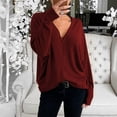 thumbnail image 2 of jsaierl Womens Tie-dye Tops V Neck Soft T-shirts Flowy Trendy Blouses Casual Loose Knit Tops Pullover Hollow-out Pullover, 2 of 8