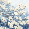 thumbnail image 2 of Wiens, James 12x12 White Modern Wood Framed Museum Art Print Titled - Dogwood Blossoms II Indigo, 2 of 4