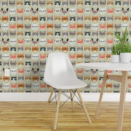 Wallpaper Roll Cats With Glasses Kitties Spectacles Hip Hipster 24in x