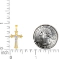 thumbnail image 2 of 10k Two-tone Gold Mens Women Diamond-cut Crucifix Cross Religious Charm Pendant 46.8x24.4mm Wide Necklace for Men, 2 of 2
