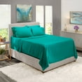 thumbnail image 4 of Clara Clark Hotel Luxury Soft Microfiber Extra Deep Pocket 7 Piece Bed Sheets Set, Fits 18"-24", Split King, Teal, 4 of 8