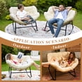 thumbnail image 6 of RADIATA Oversized Outdoor Papasan Rocking Chair with 5.1" Cushion, Set of 2, 450 lb Heavy-Duty Rattan Patio Rocker Chair, Water-Resistant Lounge Chair for Porch, Garden, Bedroom, Beige, 6 of 13