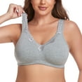 thumbnail image 4 of Women Full Coverage Non Padded Wirefree Plus Size Minimizer Cotton Bra 42DD, 4 of 8