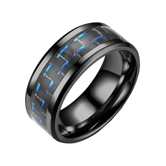 Rinsvye Fiber Steel Ring Couple Stainless Steel Rings Adult Three-Color Titanium Ring Chunky Rings for Women Rings