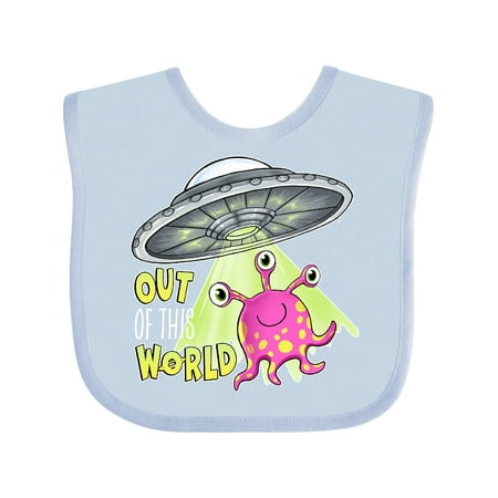 

Inktastic Out of this World- cute pink alien UFO Gift Baby Boy or Baby Girl Bib