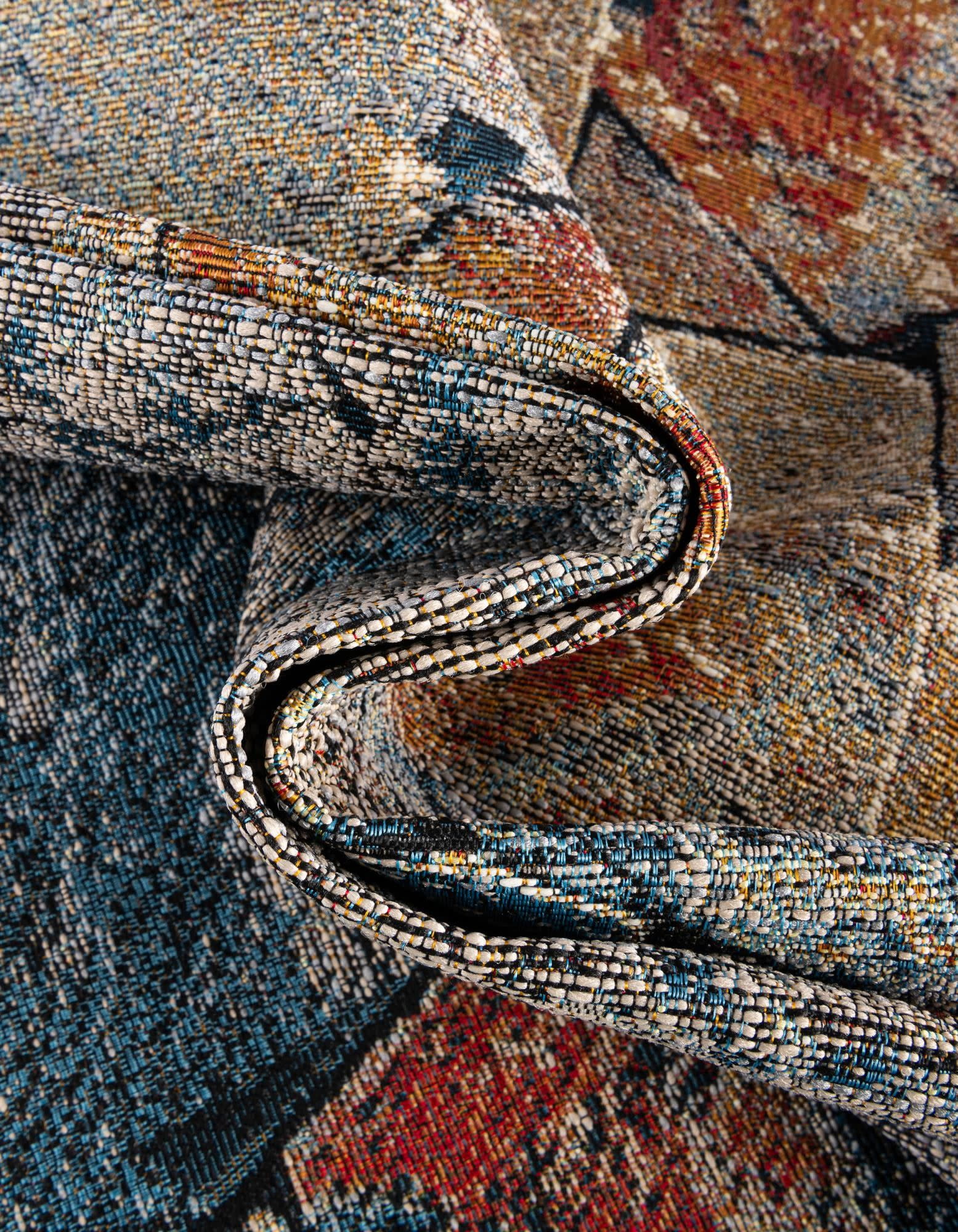 Unique Loom Outdoor Modern Collection Area Rug - Zephyr (5' 1" x 8' Rectangle Multi/Brown)