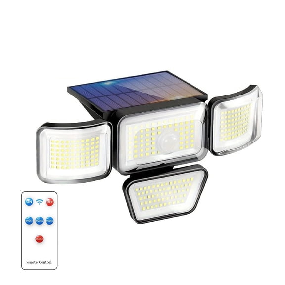 Solar Lights Outdoor, 4 Heads IP65 Waterproof Motion Sensor Security Lights with 278 LEDs, 3 Modes 270° Wide Angle Solar Outdoor Lights for Yard Garden Garage Porch