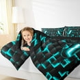 thumbnail image 4 of Manfei Gamer Gaming Bedding Comforter Set,Vindoe Game Twin Comforter Sets,Cyan Geometric Geometric Bedding Set For Kid Boy,Lightweight Room Decorative Reversible,2 Pieces, 4 of 8