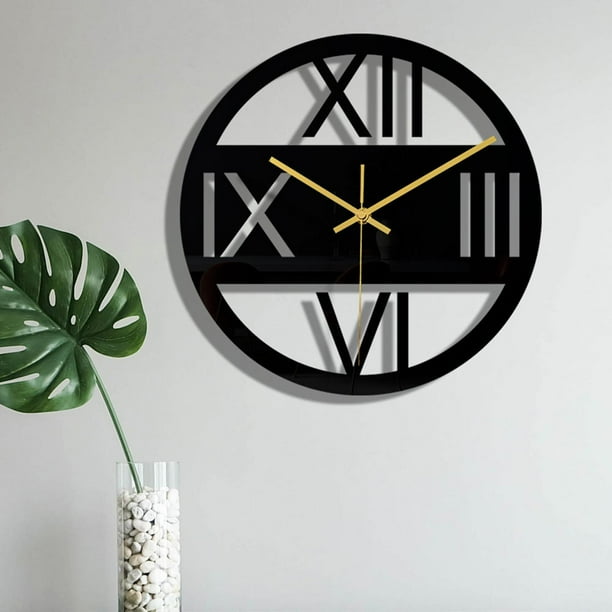 12'' Wall Clock Decorative Silent Clocks Art Hanging Decor Simple Design Black Acrylic For Bedroom Cafe Kitchen Farmhouse Gift A Macarena Relojes de pared