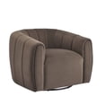thumbnail image 3 of Christopher Knight Home 360° Swivel Club Chair with Premium Velvet Upholstery, Tub Back Design, Dark Brown, 3 of 9