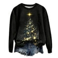 thumbnail image 5 of Kaprioy Womens Cute Christmas Sweatshirts Long Sleeve Tops Pullover Sweatshirts Trendy Christmas Tree Graphic Holiday Crewneck Fall Fashion Clothing Yellow, S, 5 of 6