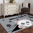 thumbnail image 4 of Cute Cats 3'x5' Washable Rug, Vintage Cat Claws Pets Cartoon Kitten Grey Non-Slip Area Rugs for Entryway Kitchen Classroom, StainResistant Dorm Throw Carpet, Low Pile Soft Indoor Floor Mat, 4 of 9