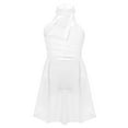 thumbnail image 1 of Hansber Robe Justaucorps Sans Manches Froncée en Mousseline Superposée pour Filles Enfants Ballet Contemporaine Lyrique Robe de Danse Ivoire 12, 1 of 7