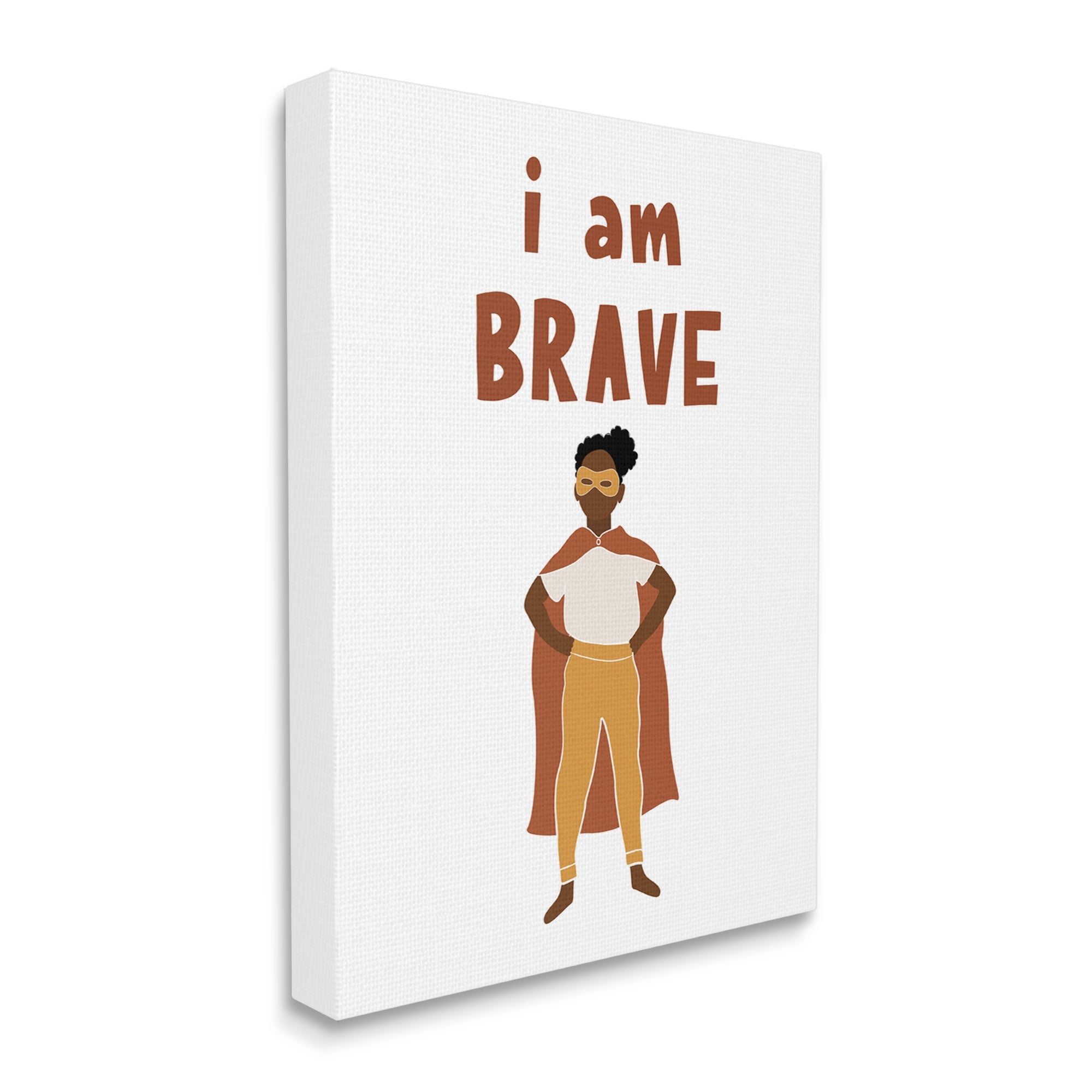 Stupell Industries I Am Brave Courageous Phrase Motivational Super Hero Graphic Art Gallery Wrapped Canvas Print Wall Art, Design by JJ Design House LLC
