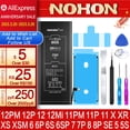 thumbnail image 2 of Batería NOHON para iPhone 7 6S 6 8 Plus 11 12 Pro X XS MAX XR batería de repuesto para Apple iPhone SE SE2 5S 5C 5 12 Mini batería Tan Jianjun unisex, 2 of 2