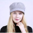 thumbnail image 4 of WITHMOONS Winter Knit Newsboy Caps Lady Warm Baker Beanie Hat YZG0081 (Grey), 4 of 5