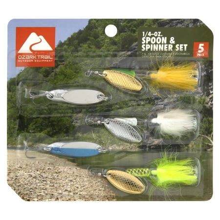 Ozark Trail 1/4 oz. Inline Spinner and Spoon Kit 5 Pack Assorted Colors