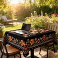 thumbnail image 5 of Mexican Floral Tablecloth for Dining Table, Mexican Folk Art Floral Tablecloth, Mexican Tablecloth, Vibrant Colorful Folk Art Pattern Table Cover, 5 of 7