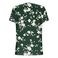 thumbnail image 7 of JTZGDY Henley Tops for Women Dressy Casual Summer Boho Floral Pattern Printed Short Sleeve Button V Neck Graphic T-Shirts Loose Oversized Tunic Blouse Army Green#02 S, 7 of 7