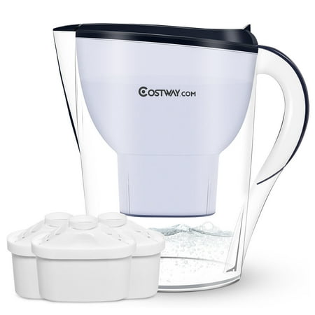 Costway Water Pitcher Filter 14.5 Cup Capacity BPA Free with 3 Filter Portable