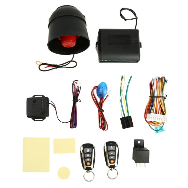 Inmovilizador de sistema de bloqueo central de alarma de coche universal con sensor de choque + 2 mandos a distancia