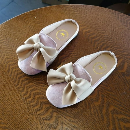 

RETAP Baby Girl Spring Casual Cute Bow Decorative Soft Leather Rubber Sole Princess Shoes