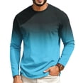 thumbnail image 3 of IAJDKMEK Men's Raglan Long Sleeve Shirt - Round Neck Casual Tee, Soft Everyday Shirt for Men, Great Work Shirts and Weekend Wear,Blue L, 3 of 7